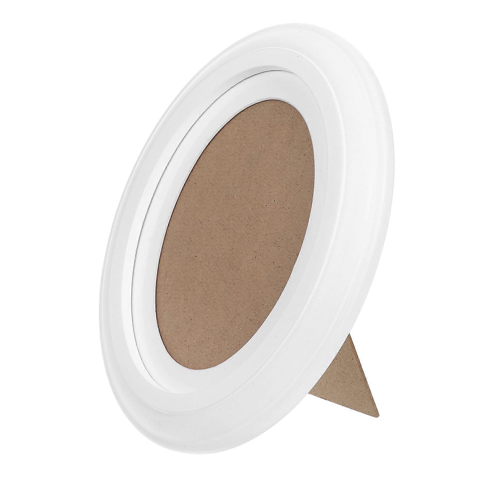 Hemoton Oval Wood Picture Frame Photo Display Holder Tabletop Decorative Frame