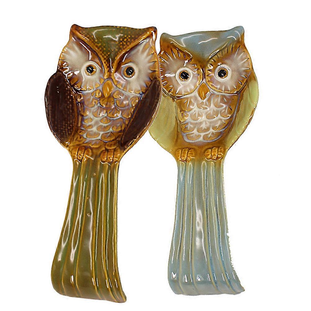Ceramic Owl Spoon Rest Holder for Kitchen & Dining Table – Keeps Spoons Clean & Organized, Elegant Table Decoration, Random Style
