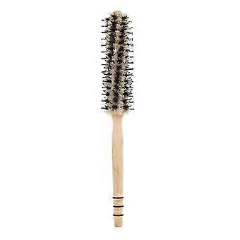 Holzgriff Borsten Rollbürste Runde lockiger Haarkamm Salon Styling 12 Reihen