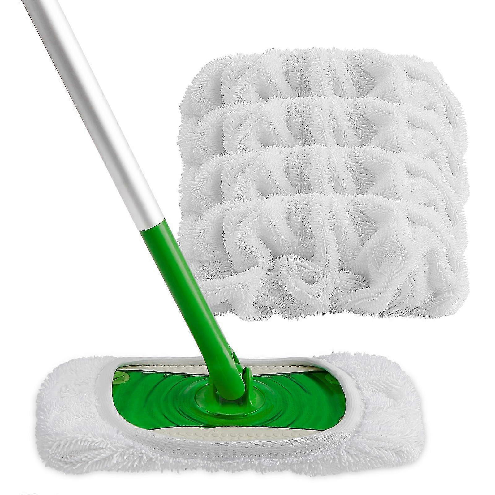 Reusable Microfiber Mop Pads for Flash Speedmop - Washable Wet/Dry Refills, 4 Pack