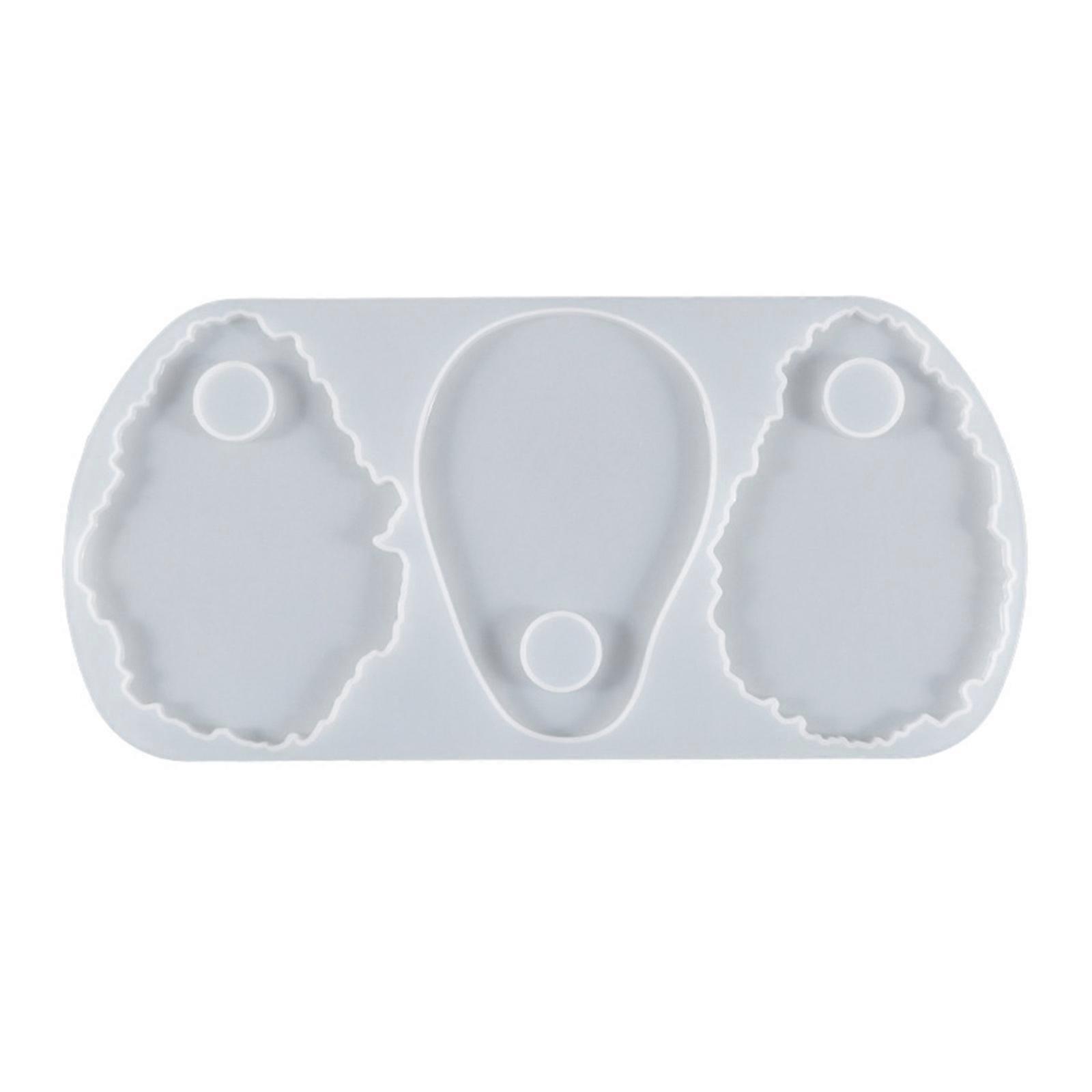 Lidschatten Make-up Unregelmäßige Runde Palette Panel Form Harz Gießform Welle Spitze Big Tag Anhänger Silikon Form