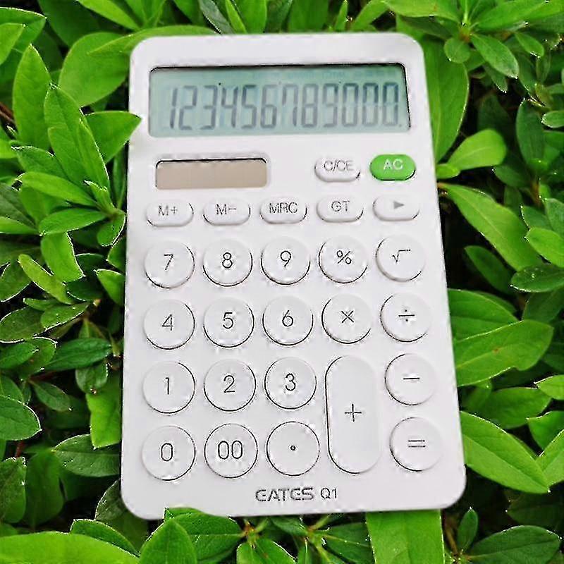 Large Button 12-Digit Desk Calculator for Financial and Business Accounting �C Suitable for Various Brands �C White Color