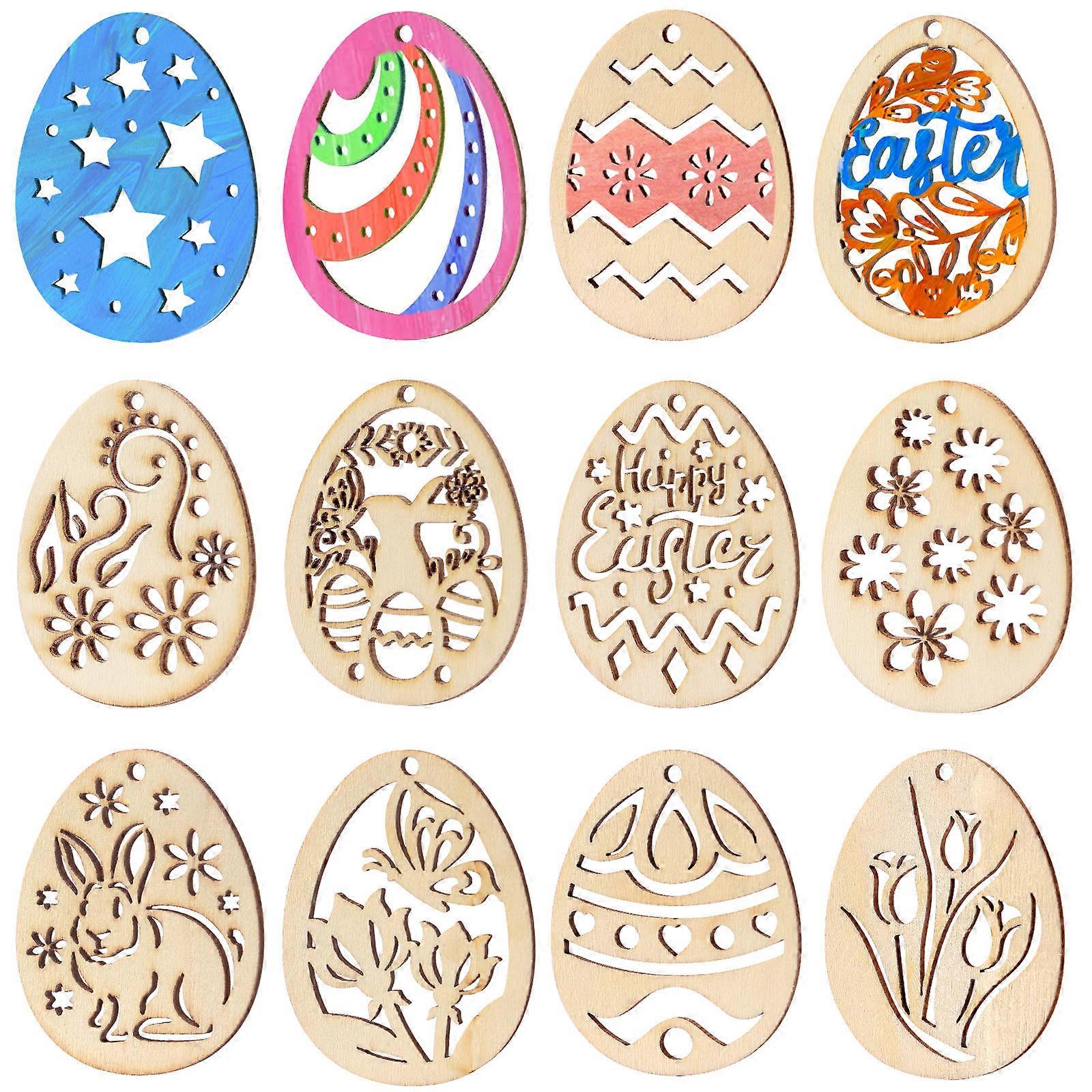 DIY Party Ornaments, Wooden Tags with String for Handmade Crafts