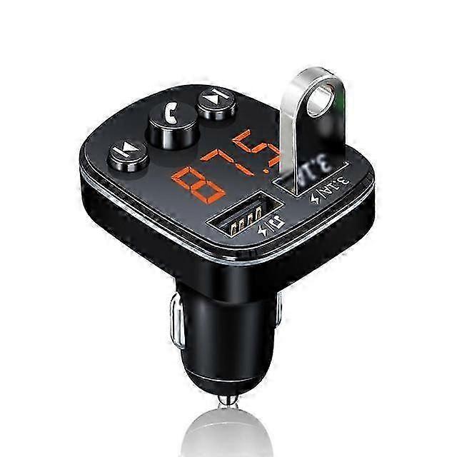 Car Fast Charge Bluetooth 5.0 FM Transmitter PD 18W Dual USB 3.1A with Colorful Ambient Light for Cigarette Lighter MP3 Music Player, Compat