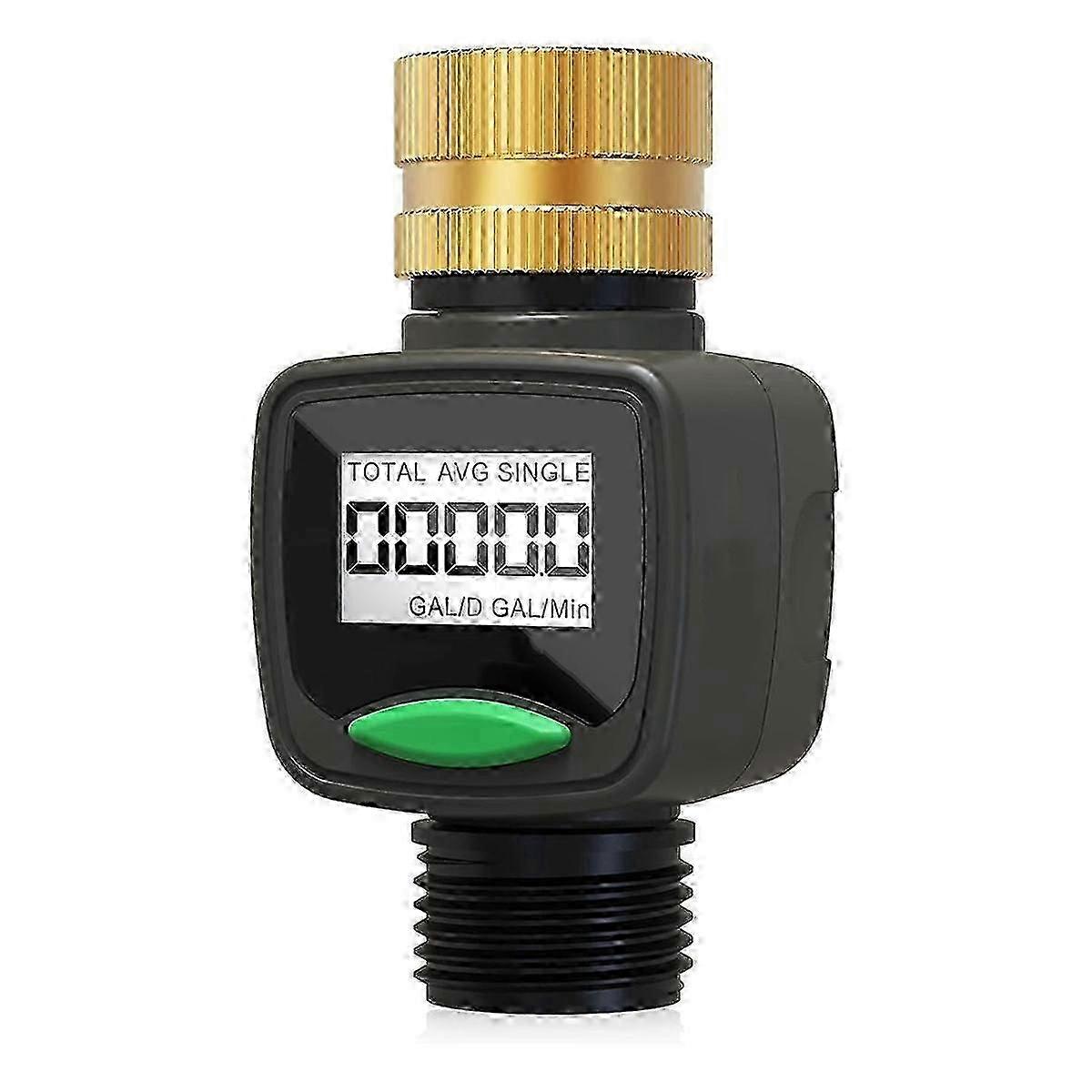 2025 Water Flow Meter with Brass Inlet GPM for Garden Hose Watering, Measure Gallon/Liter, Measure Water Usage & Flow Rate