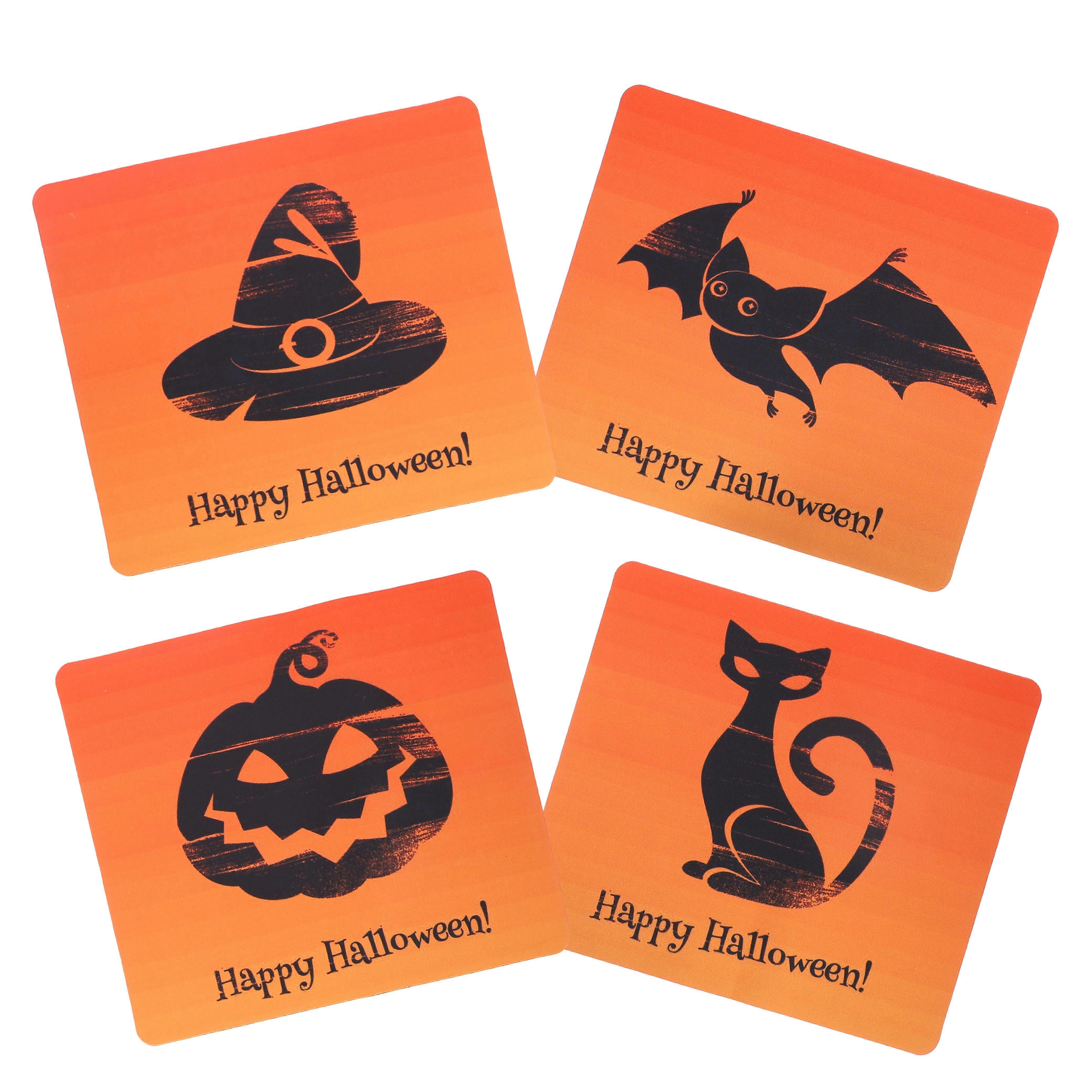 Non-skid Halloween Mouse Pad for 24x20cm Orange 4Pcs Milk Silk Surface
