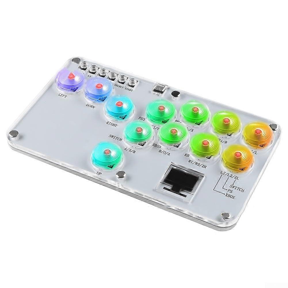 Low Latency RGB Fighting Game Keyboard 12 Key Controller for PS4 and For Switch with Hot Swappable Keys