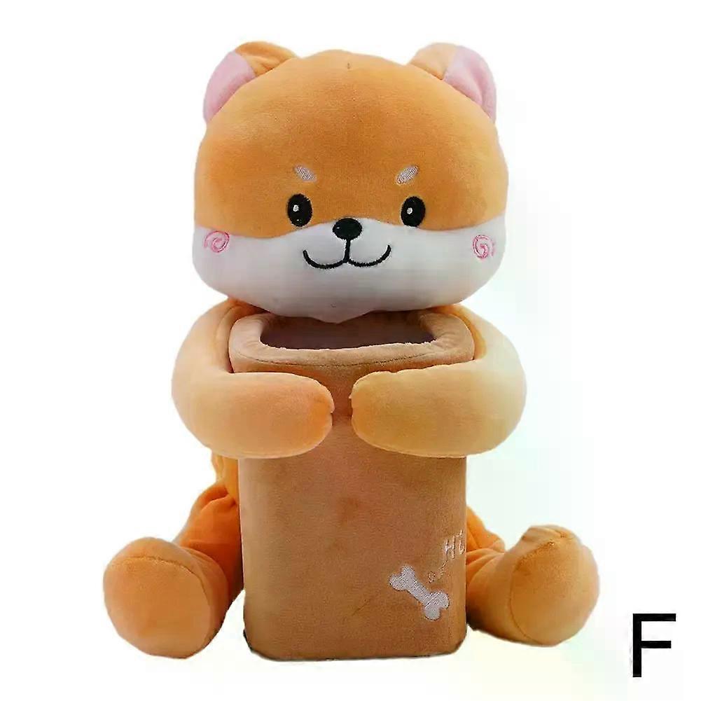 Cute Cartoon Car Tissue Box Doll Lovely Rabbit Garbage Can Short Plush Car Tissue Holder Car Inner Armrest Box Supplies