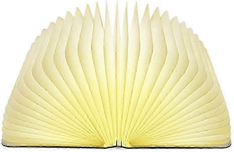 مصباح LED قابل للطي على شكل كتاب مع غطاء خشبي ، 500 لومن ، قابل لإعادة الشحن عبر USB ، يمكن استخدامه SZRH AM.