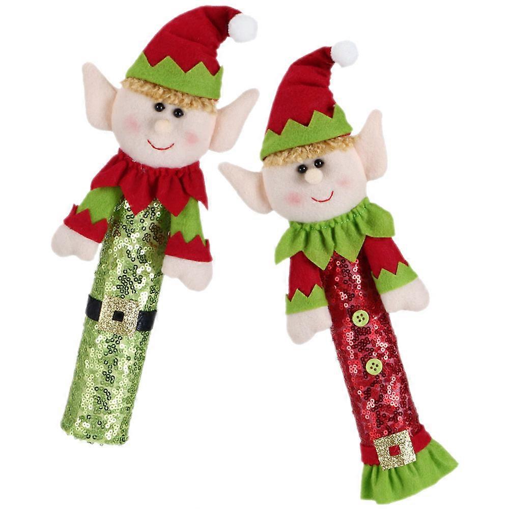 Appliance Handle Covers Fridge Door Handle Christmas Style Assorted Color 30.00X12.00X3.00CM Prevents Staining 2Pcs
