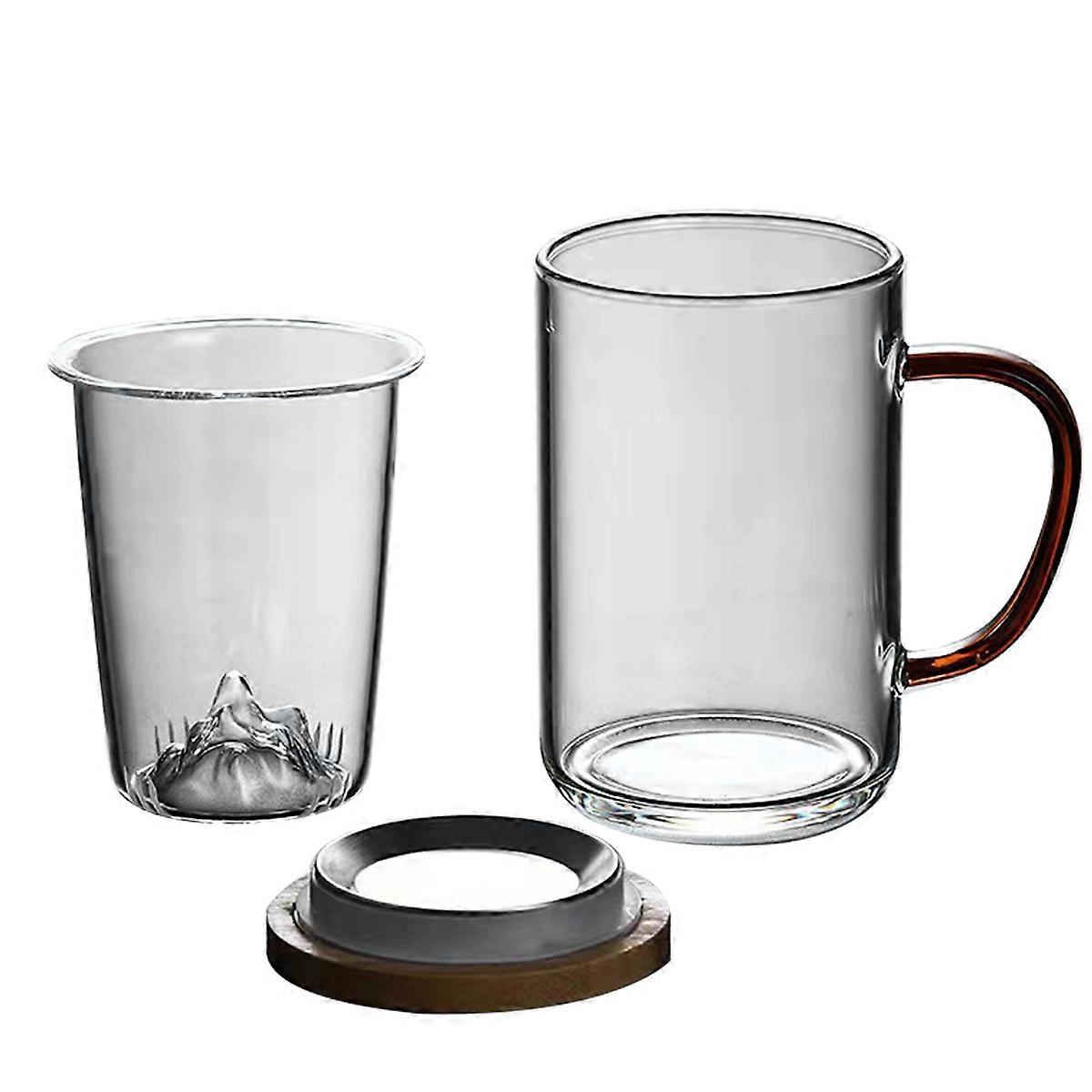 Borosilicate Glass Tea Cup with Infuser Lid – Mug for Tea, Coffee & Juices – Comfortable Design for Home & Office Use