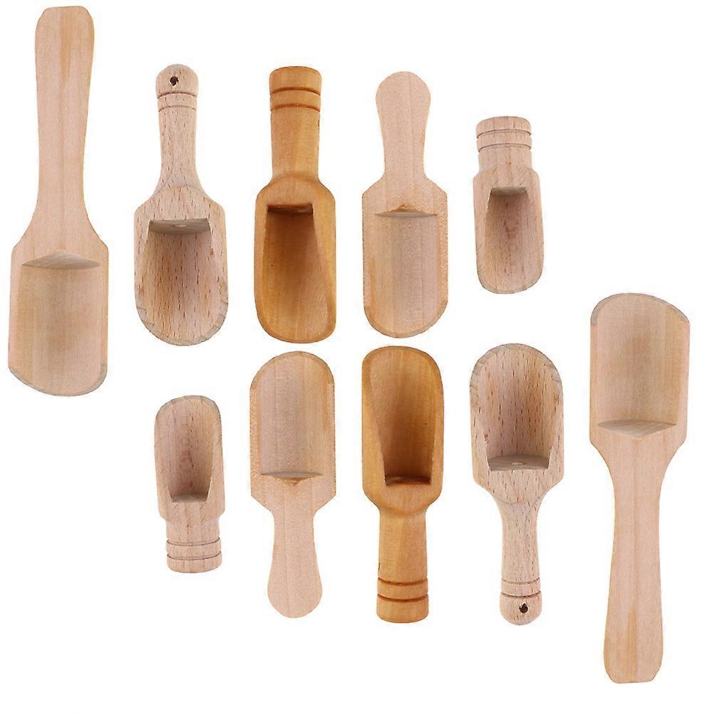Small Scoop Wooden Tea Spoon Hotel Use Cooking 10Pcs