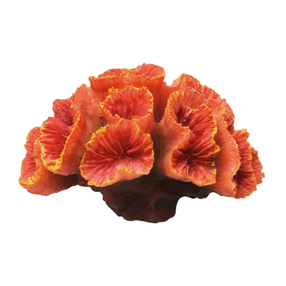 Falske koraller for akvarieeiere oransje 8x6x5cm gjemmested for fisk 1Pack