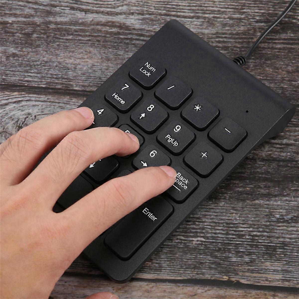 Mini USB Wired Numeric Keypad Numpad 18 Keys Digital Keyboard (Black)