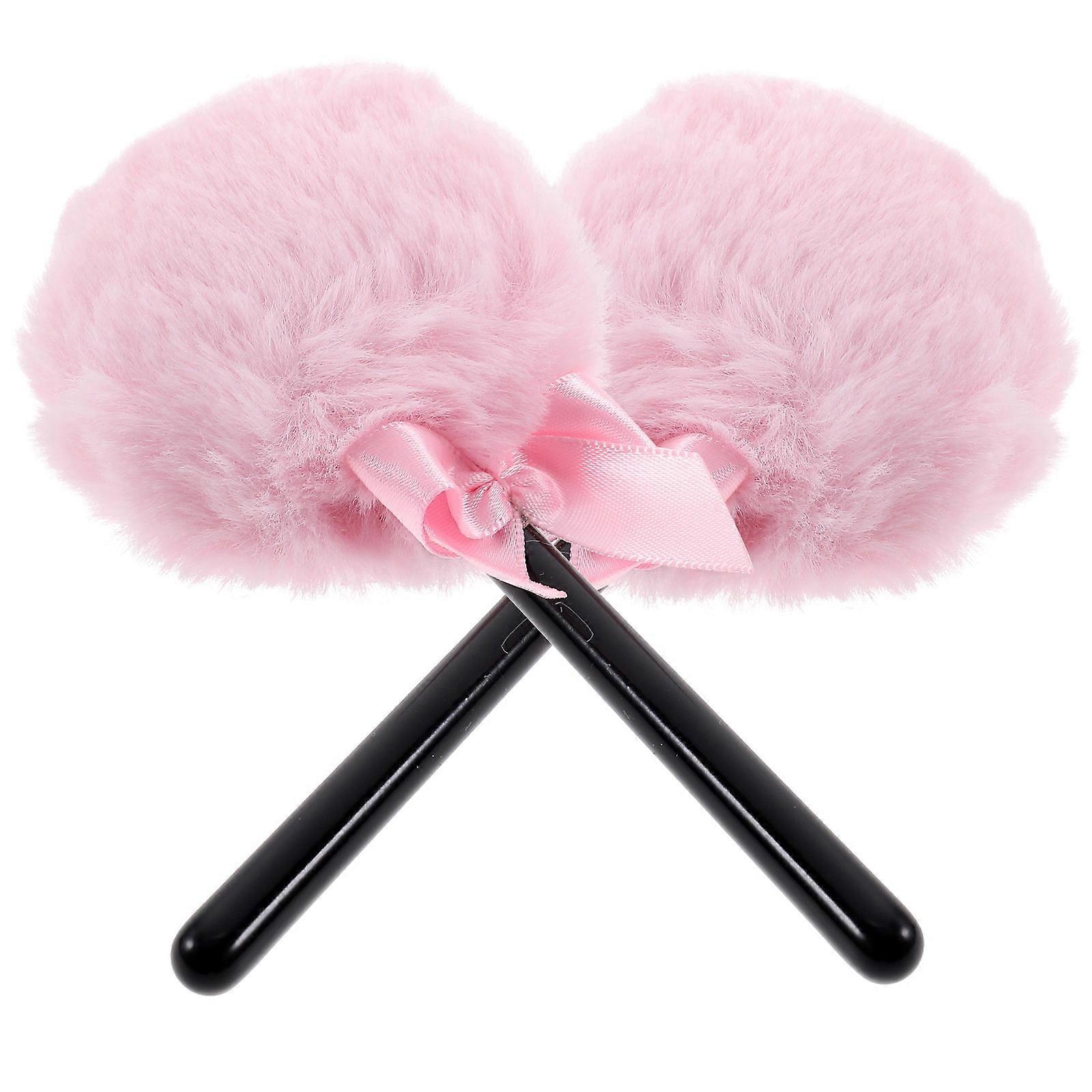 Soft Velour Makeup Powder for Loose & Mineral Powder – 2pcs Face Applicators with Comfortable Handle, Suitable for All Skin Types