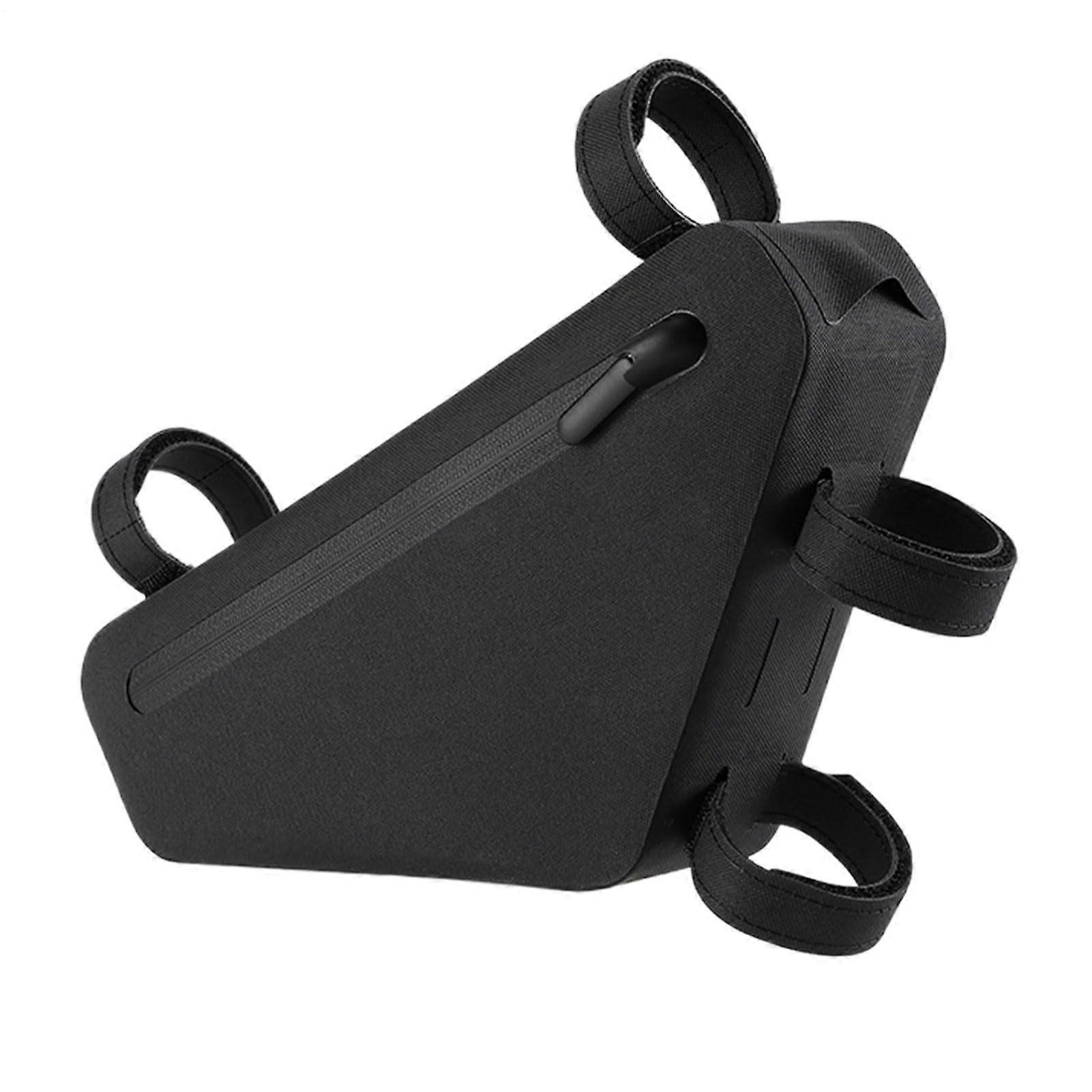 Bike Frame Bag Reflective Triangle, 1.2 L Strap-On Storage, 29.5 x 15.5 x 17.8 cm for Mountain Bikes