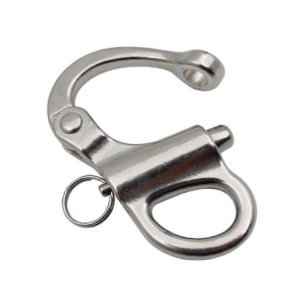 Creative Stainless Steel Fixed Spring Shackle Manual Quick Release Chain Buckle Fixed Eye Snap Hook for Boat Sailing Yacht (35mm-316)