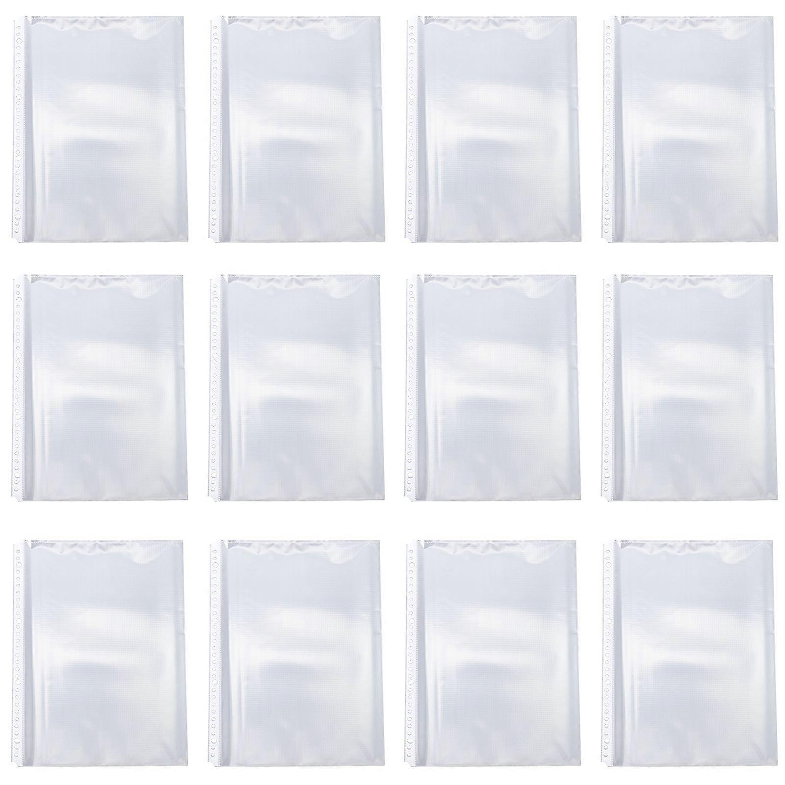 100Pcs Binder Pockets Practical Binder Loose Leaf Bags Clear A4 Files Protector