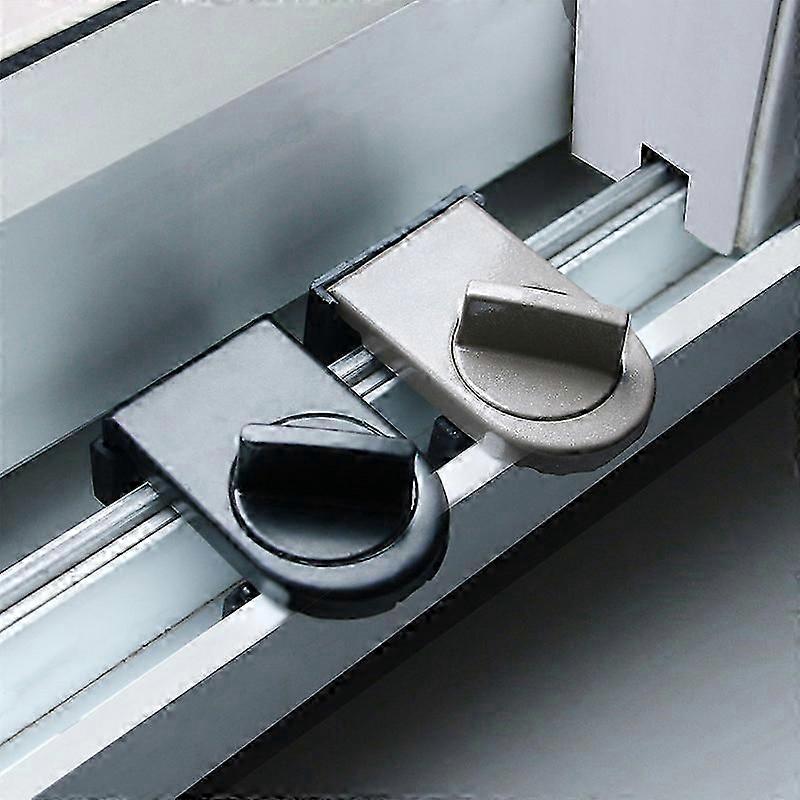 Move Window Child Safety Lock Sliding Windows Lock Kid Cabinet Locks Sliding Door Stopper Security Sliding Sash Stopper,2pcs(black,brown)