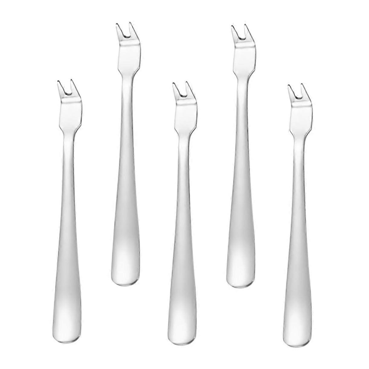 Meat Forks Barbecue Accessories - Stainless Steel Mini Tasting Forks for Serving Meat, Pack of 5 Cooking and Grill Forks