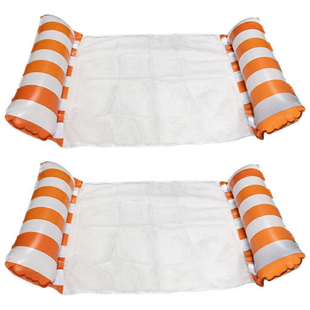 Inflatable Water Hammock for Pool, Multipurpose Chair Float, Orange