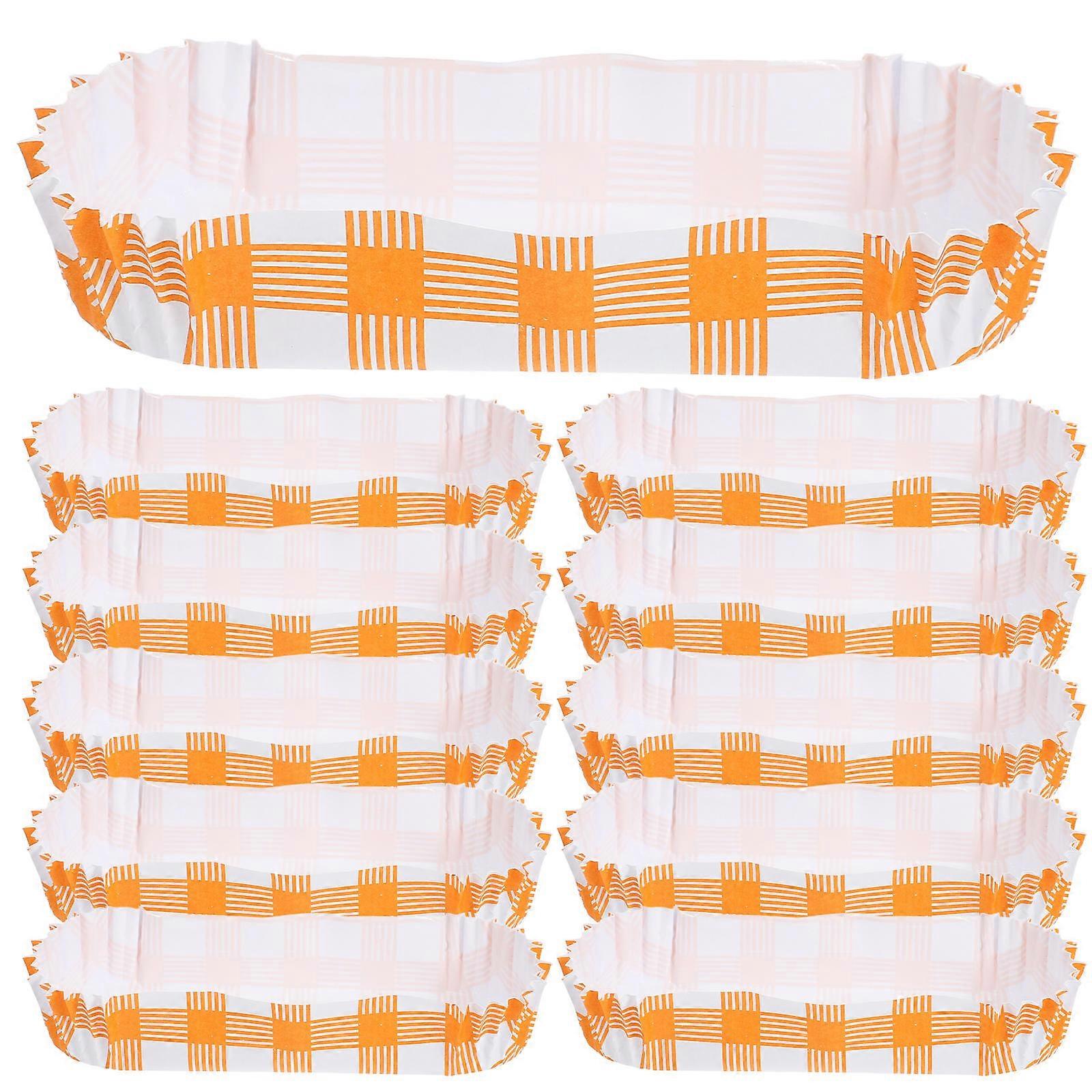 كيك ورقة كوب صينية مقاومة للحرارة لحفلات أعياد الميلاد شريط برتقالي 200 قطعة