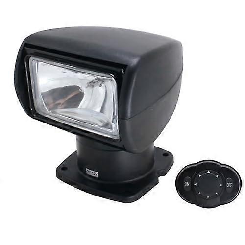 Remote control Marine spotlight, 12V 2500LM 360° rotatable IP67 waterproof halogen searchlight for navigation black