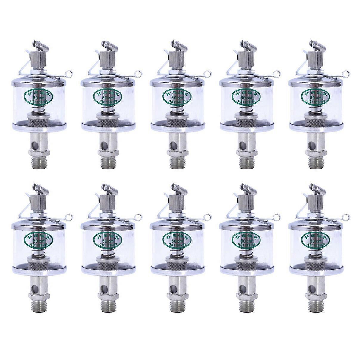 50mL Engine Machine Lubricator Oil Drip Feed Oiler Clear+Silver