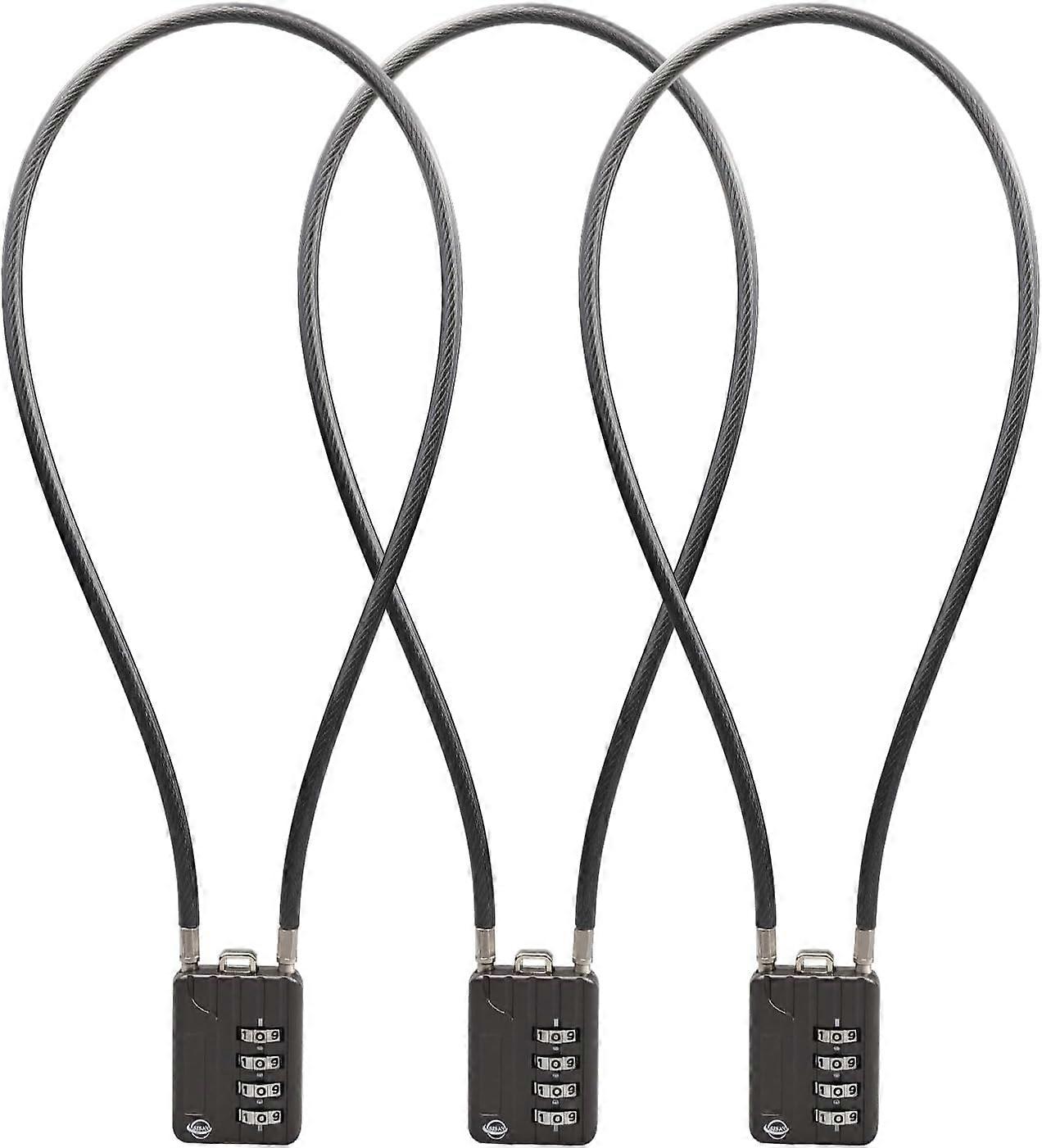 Combination Lock 20" Black (3 Pack)