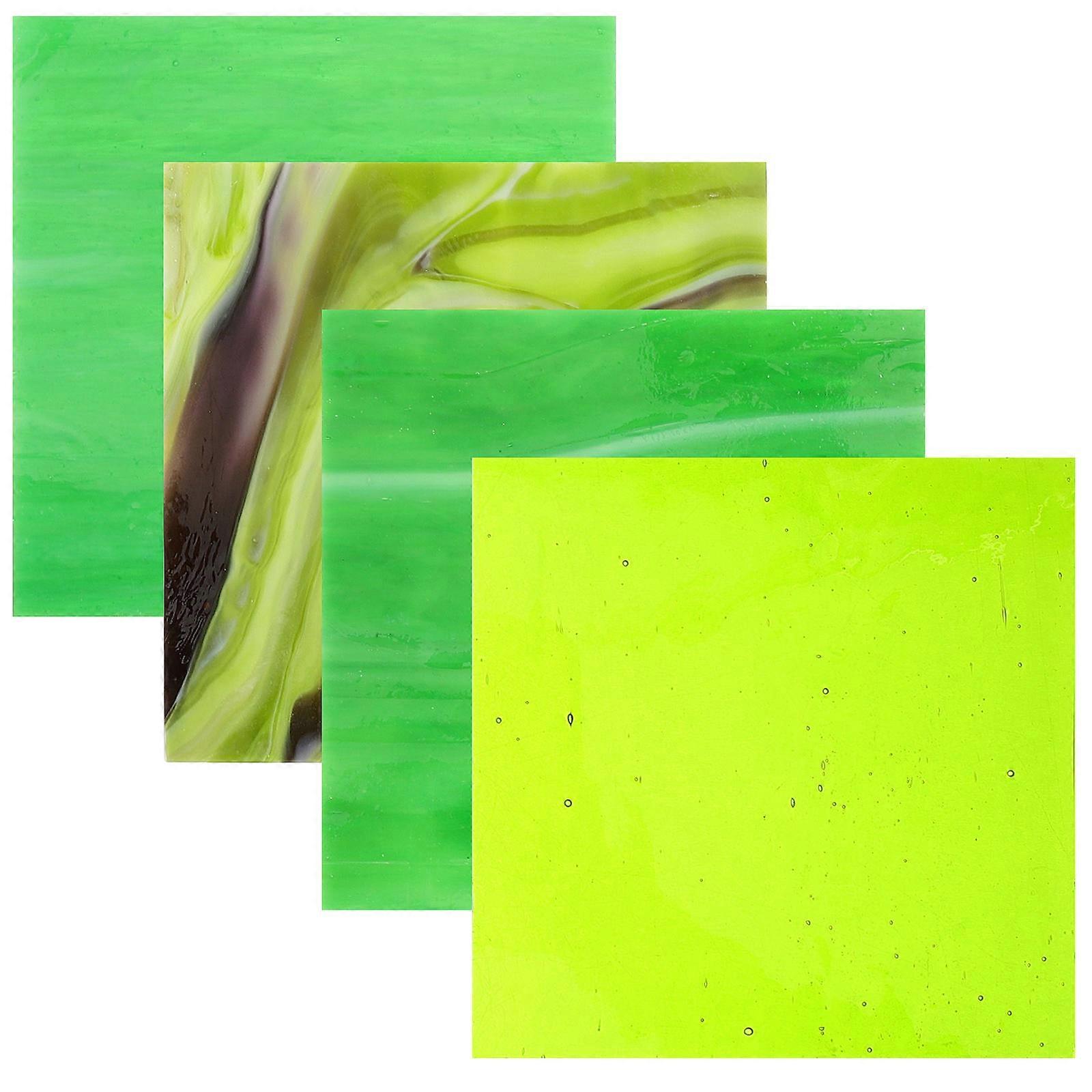 Tile Crafting Kit Glass Sheets Wedding Decor Green 10x10x0.3cm Artistic Design DIY Craft