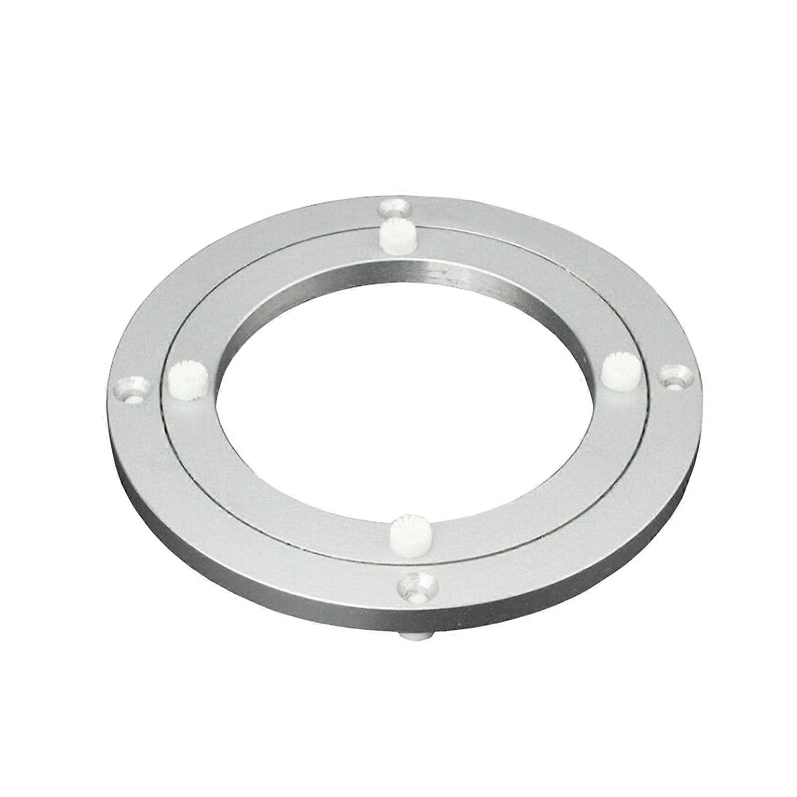 360 Degree Rotating Turntable Smooth Round Base Glass Dining Table Silver 350mm/14in