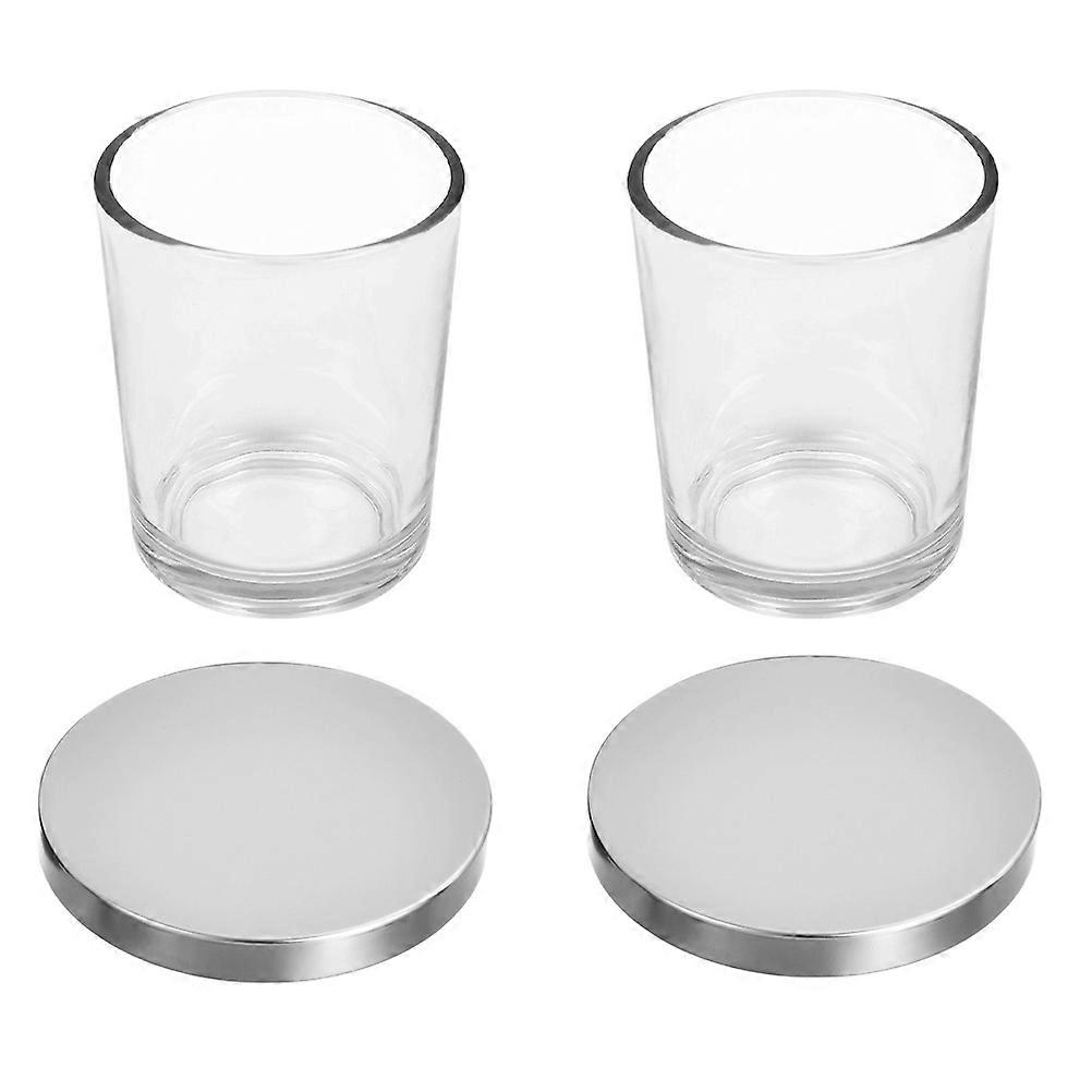 Small Glass Jars Heat Resistant Aroma Candle Container Diy Candle Making Beginners 8X8X9CM 2Pcs