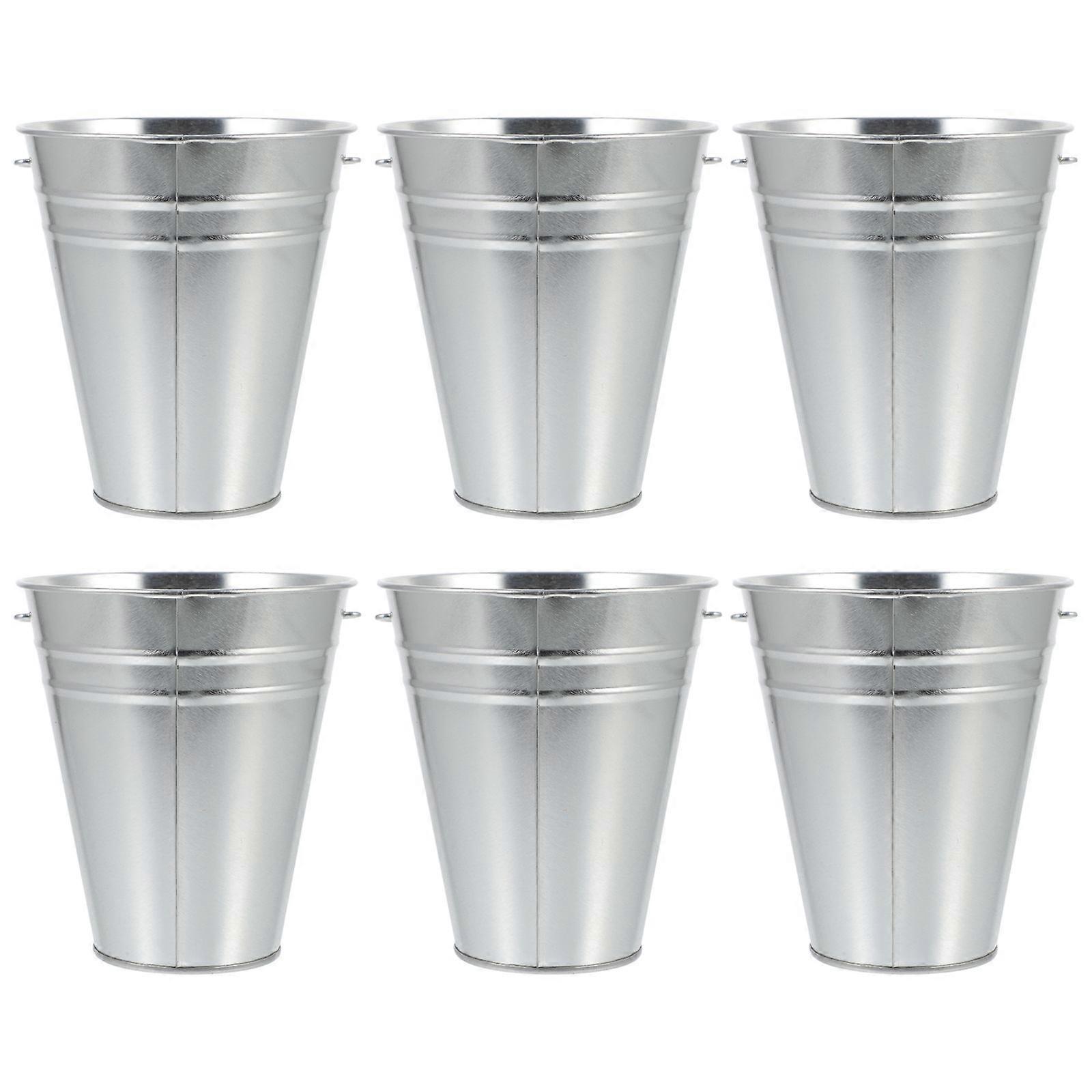 6Pcs Ice Buckets Portable Bear Holders Creative Ice Cube Containers (Silver)