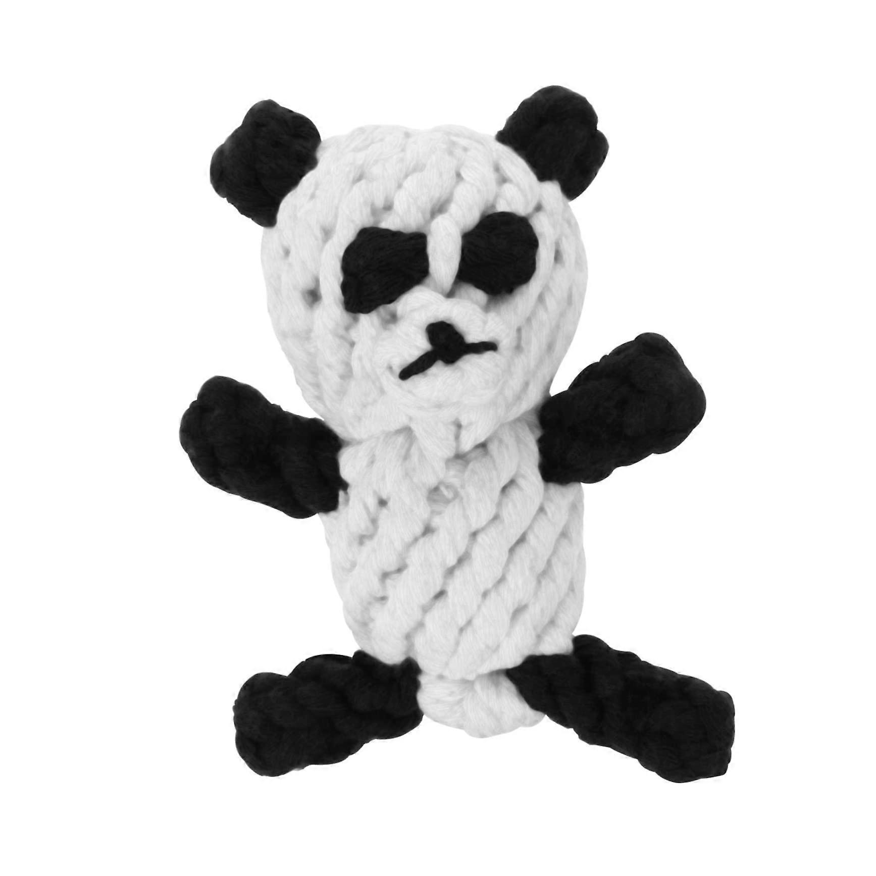 Chew Toy For Pets: Interactive Cotton Rope Panda-Shape Molar-Style Dental Toy For Dogs And Cats