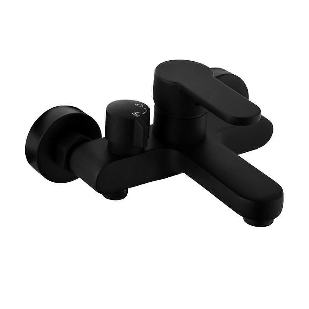 Bathtub Taps Copper Mixing Faucet Wall-in Type Bath Water Mixer Black for Bathroom Use Home Hotel 1Set