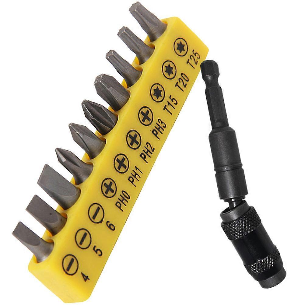 Magnetic Bit Holder Assorted Drill Bit Handle Black 8X2.5X1CM High Torque Professional 1Set