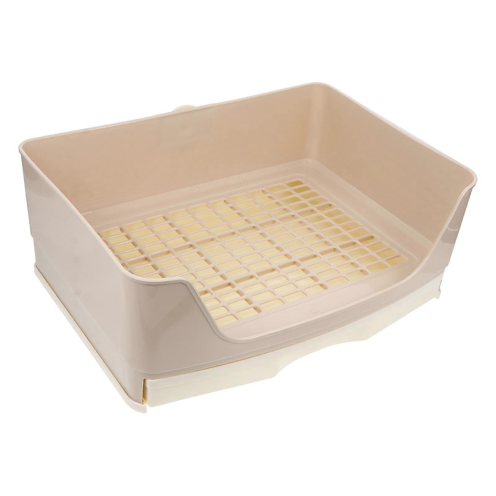 Rabbit Potty Training Toilet with Large Detachable Mesh Drawer, Leak Resistant Odor Reducing Litter Tray for Rabbits, Guinea Pigs, Chinchillas,