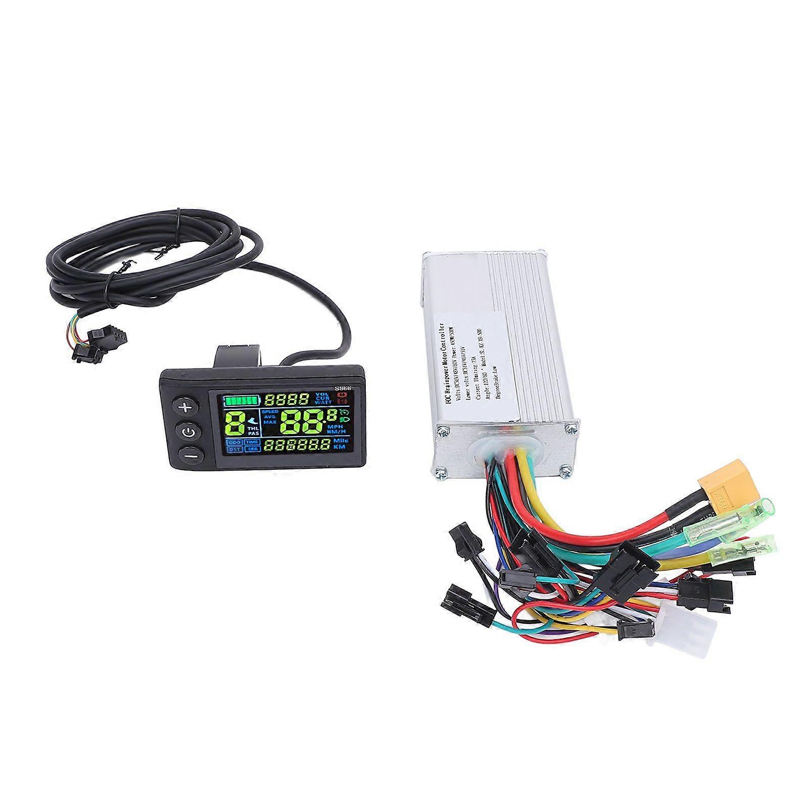 LCD Display Panel Brushless Motor Controller Kit 36V 48V 60V 450W 500W Sine Wave Motor Speed Controller for Electric ScooterYMQX)