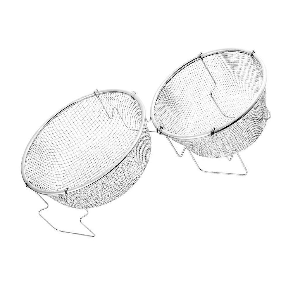 2pcs Round Frying Basket with Folding Handle for Food Fried