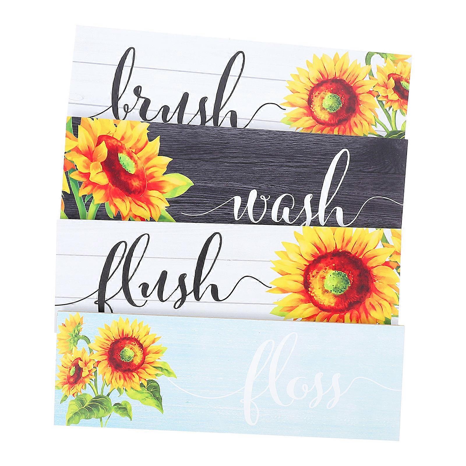 Toilet Signs Bathroom Hanging Board Rectangular Vintage Simple And Chic Homeowners Hotel Owners 30x10cm Signage 4Pcs
