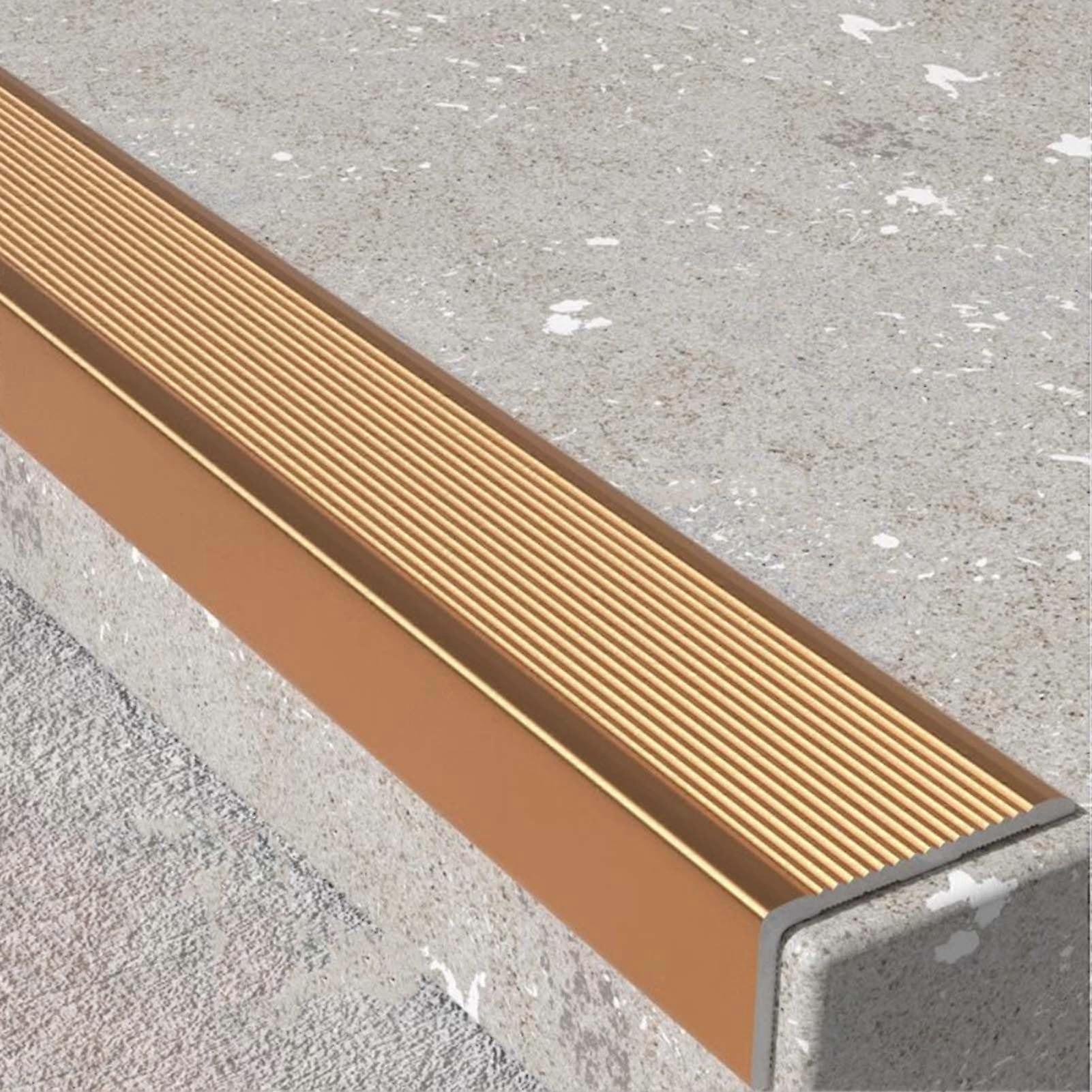 5 cm Wide Aluminum Stair Nose Trim, L-Shape Threshold Strip, Size L 120cm, Color D, Indoor and Outdoor Use