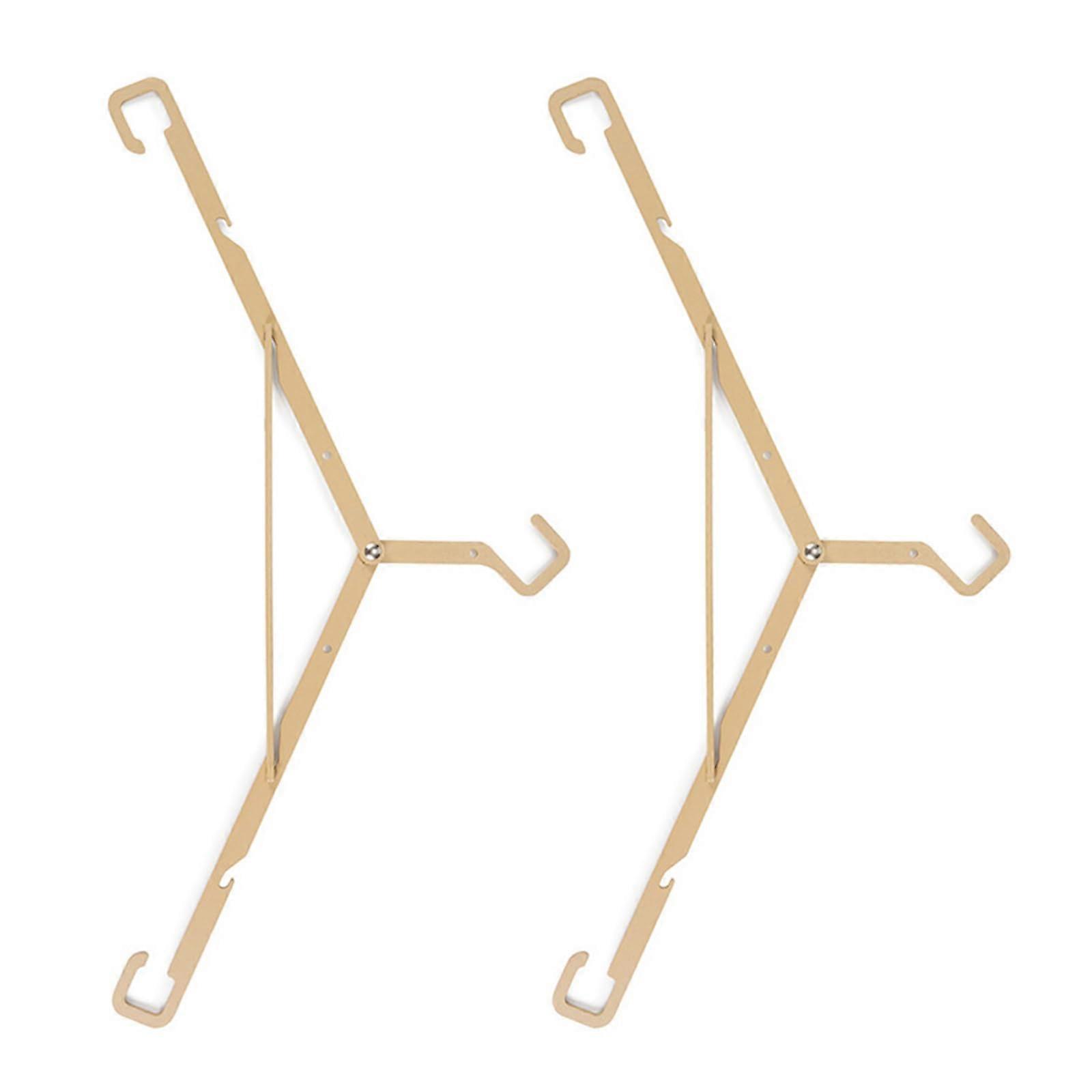 Portable folding clothes hanger rack, 2 pieces, spacesaving, compact for travel and outdoor camping.