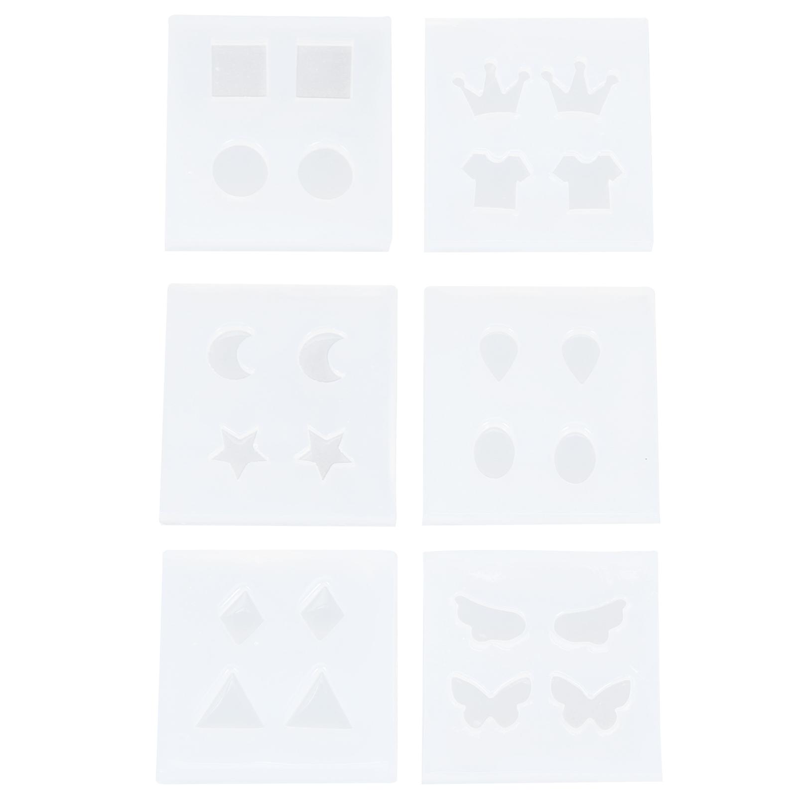 Resin Small Crafting Silicone Molds Earrings Making Mold Handicraft Enthusiasts 5X5cm Diy 6Pcs