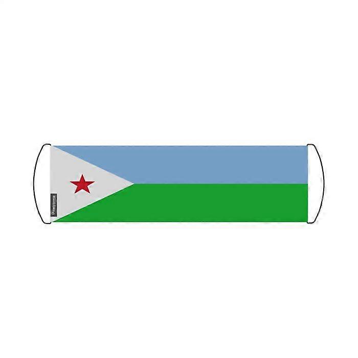 Scrolling Banner – Djibouti Flag – 24 x 70 cm – Polyester – Hand Flag