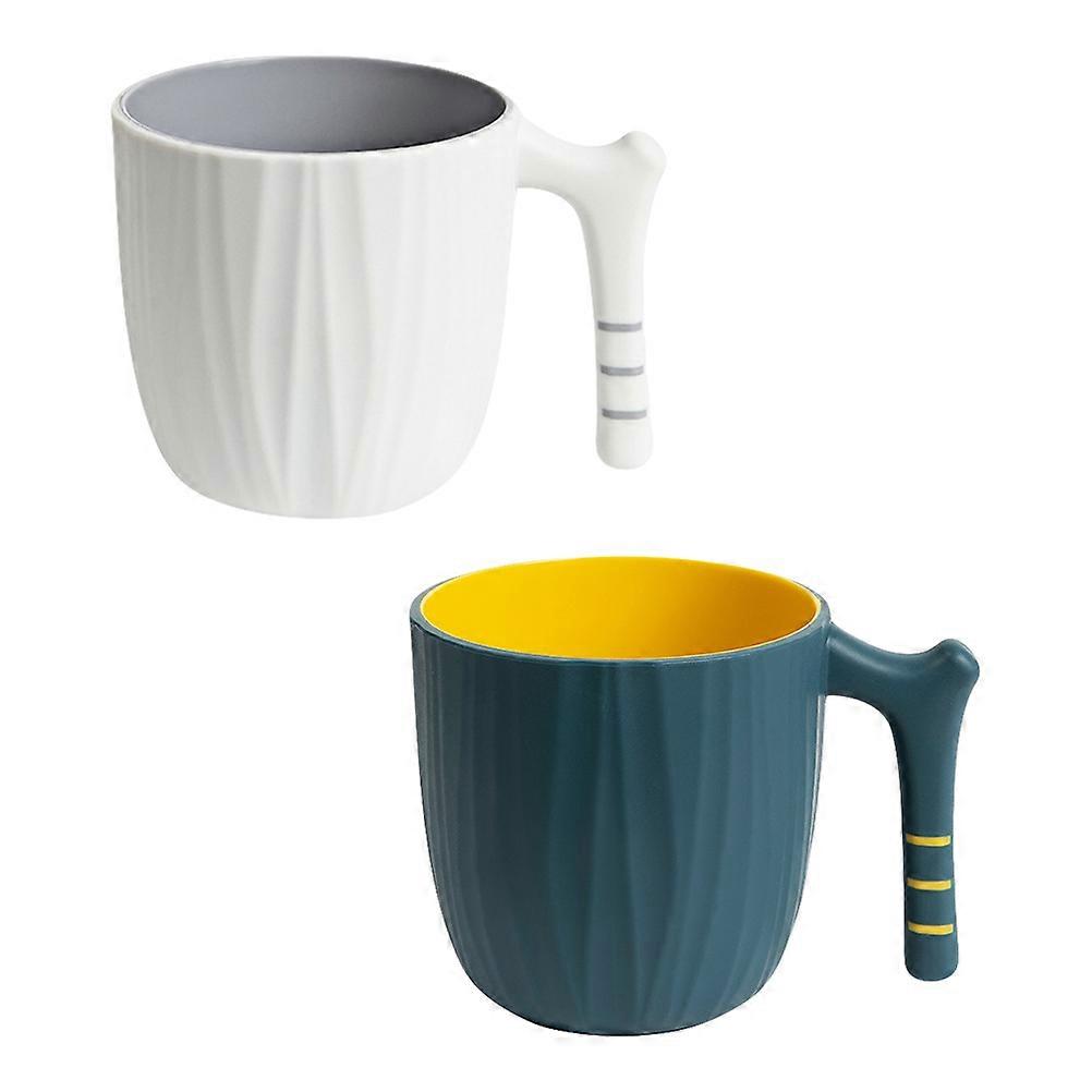Toothbrush Cups with Modern Design for Home Use Assorted Color PP and TPR Material 2 Pieces