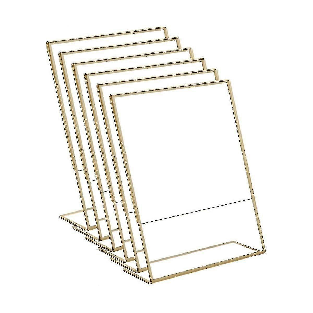 10pcsアクリルゴールドフレーム、結婚式のテーブルカードレストランの看板のための傾斜したバックテーブル看板ホルダーPh-YUHAO