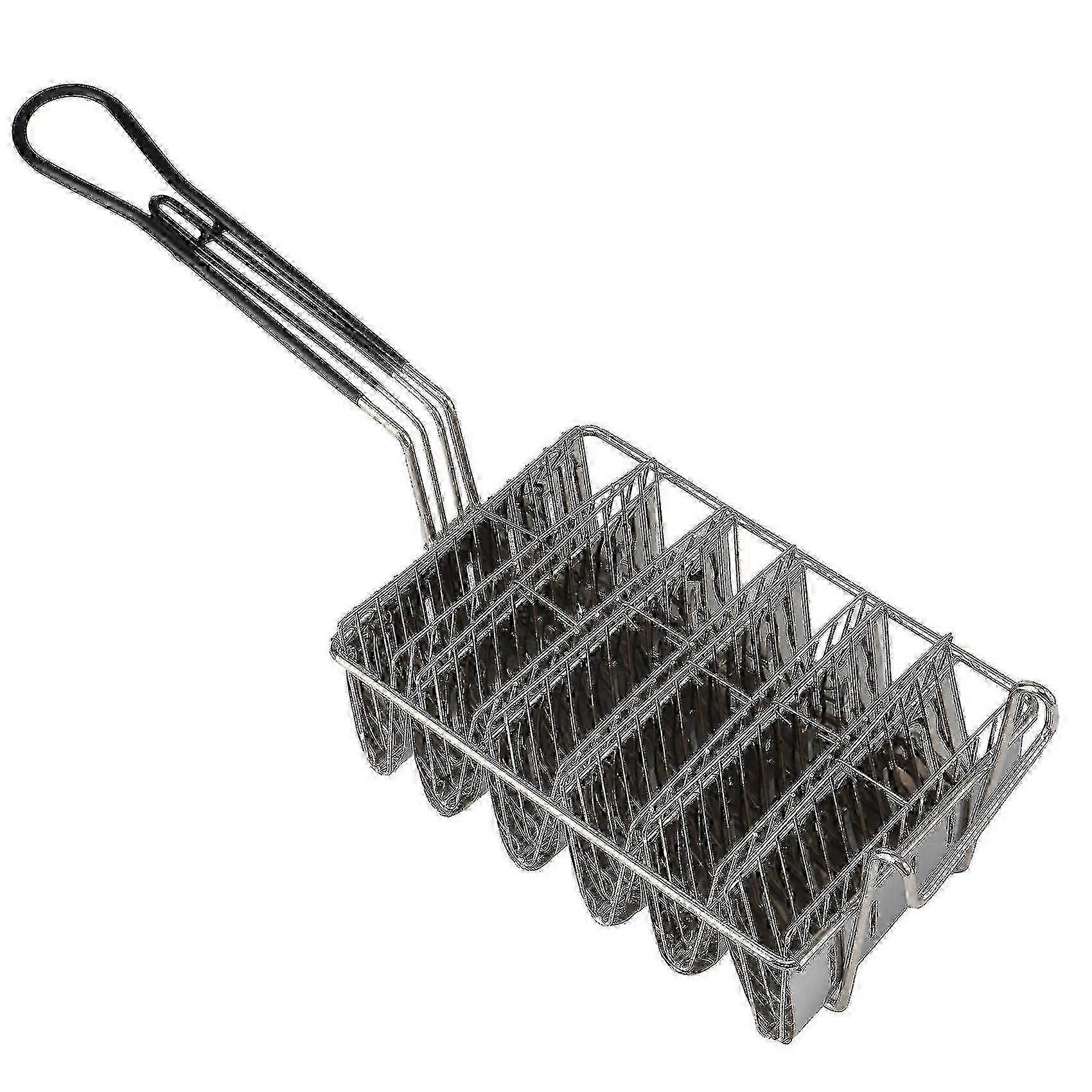2025 Taco Fryer Basket - 6 Shell Holder with Grip Handle for Deep Frying