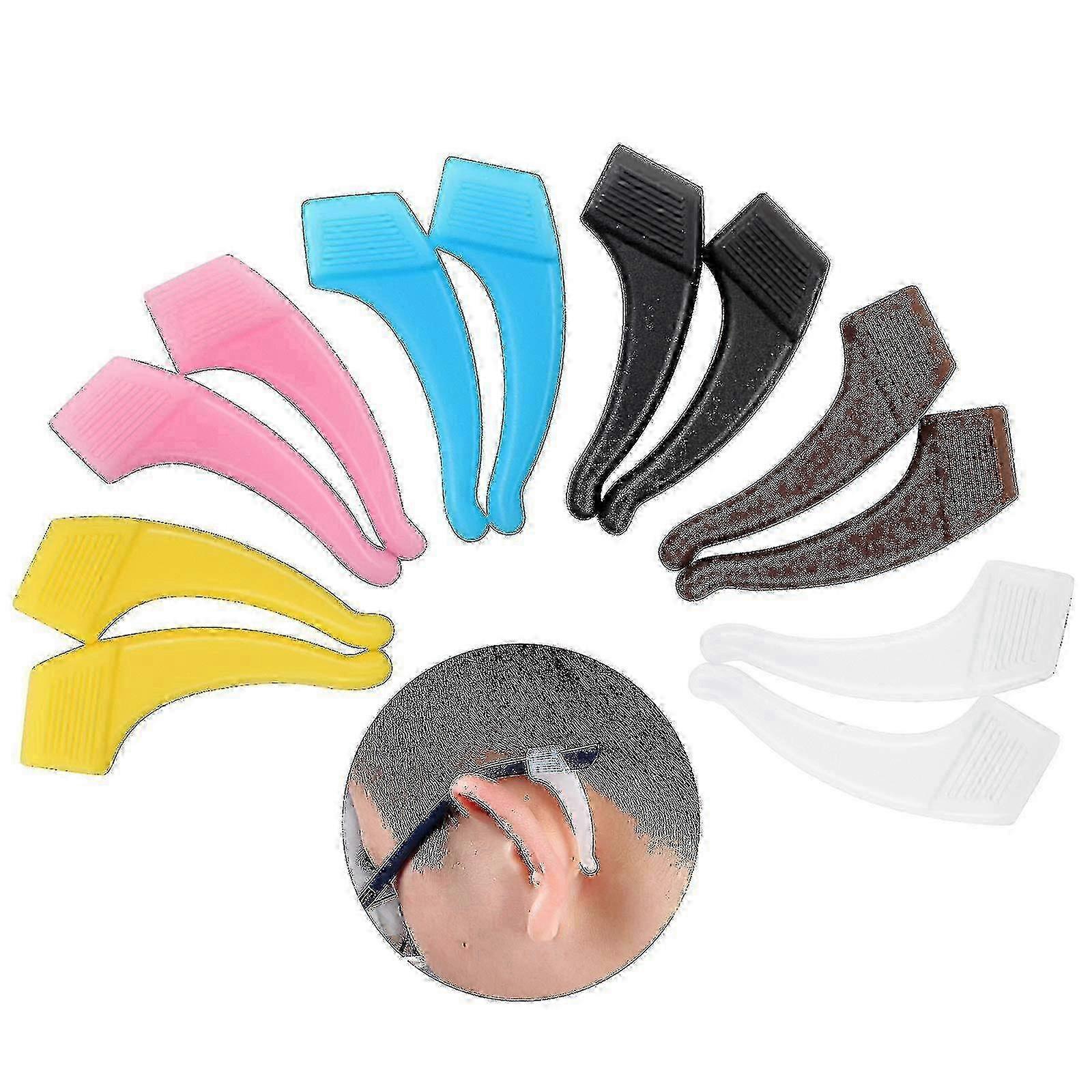 6 Pairs of Comfortable Silicone Anti-Slip Brackets for Eyeglass Accessories - Ear Hanging Tips for Secure & Stable Eyeglass Wear