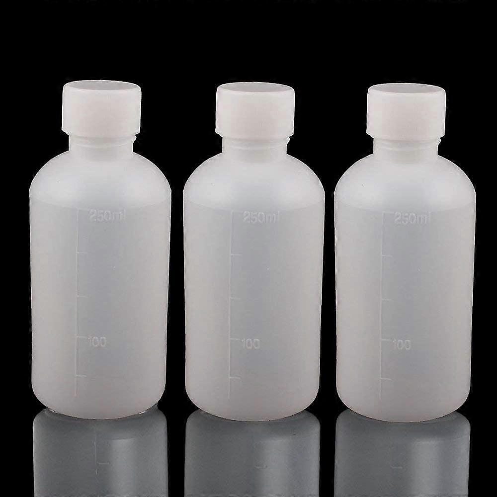 PE Plastic Empty Small Mouth Graduated Lab Container Chemical Container Test Bottle Sample Sealing Liquid Medicine Bottle (8 Pack 250ml)