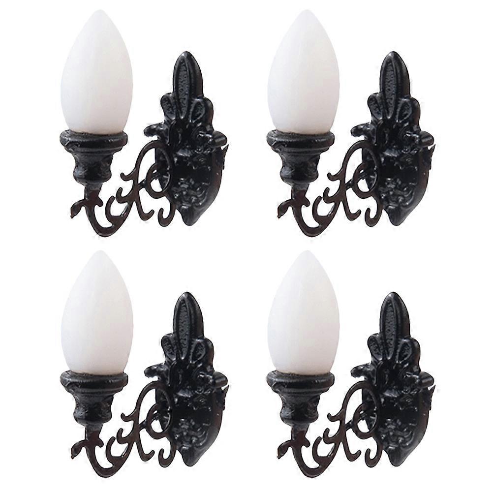 Mini Wall Lamps for Decoration ABS Material Black Color Add Warmth to Your Space 4pcs